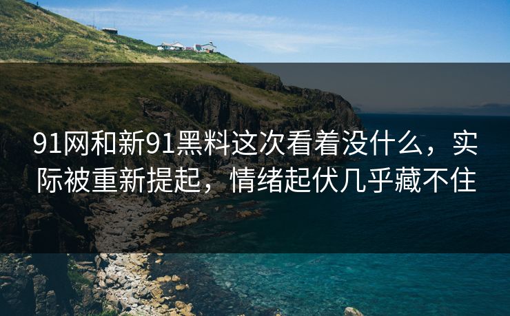 91网和新91黑料这次看着没什么，实际被重新提起，情绪起伏几乎藏不住
