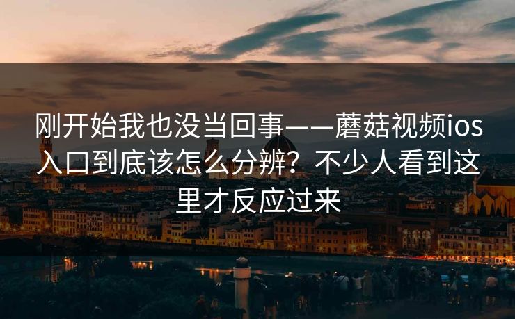 刚开始我也没当回事——蘑菇视频ios入口到底该怎么分辨？不少人看到这里才反应过来