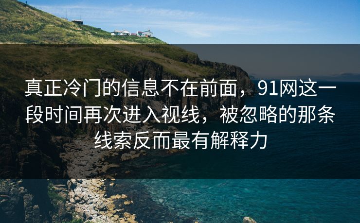 真正冷门的信息不在前面，91网这一段时间再次进入视线，被忽略的那条线索反而最有解释力