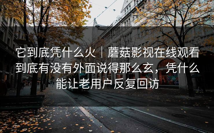 它到底凭什么火｜蘑菇影视在线观看到底有没有外面说得那么玄，凭什么能让老用户反复回访