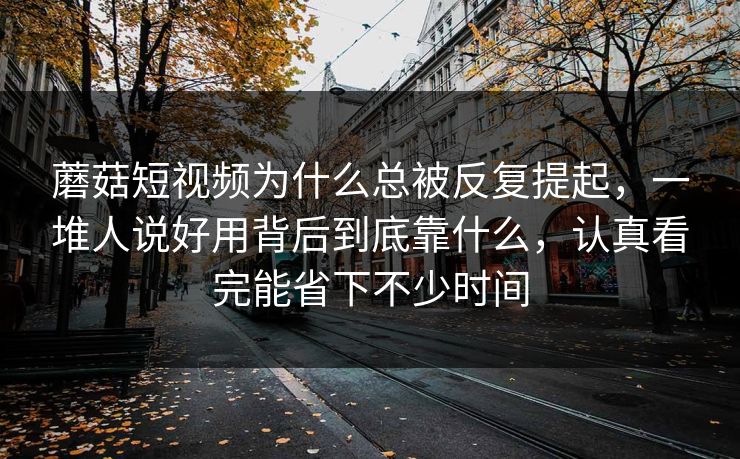 蘑菇短视频为什么总被反复提起,一堆人说好用背后到底靠什么,认真看完能省下不少时间 蘑菇短视频为什么总被反复提起,一堆人说好用背后到底靠什么,认真看完能省下不少时间